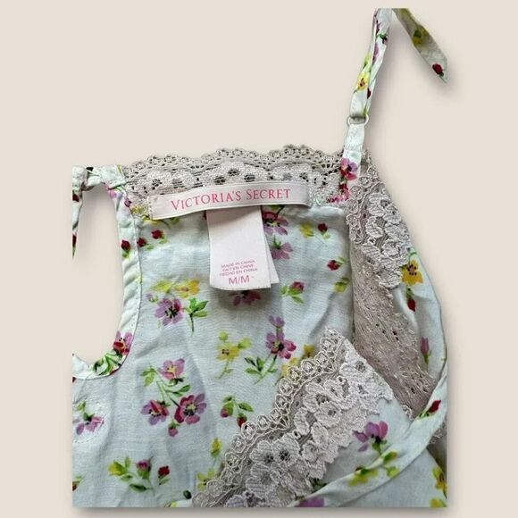 Vintage VICTORIA’S SECRET Silk Summer Pink Floral Lace Chemise Gown 90’s Medium - Picture 7 of 7